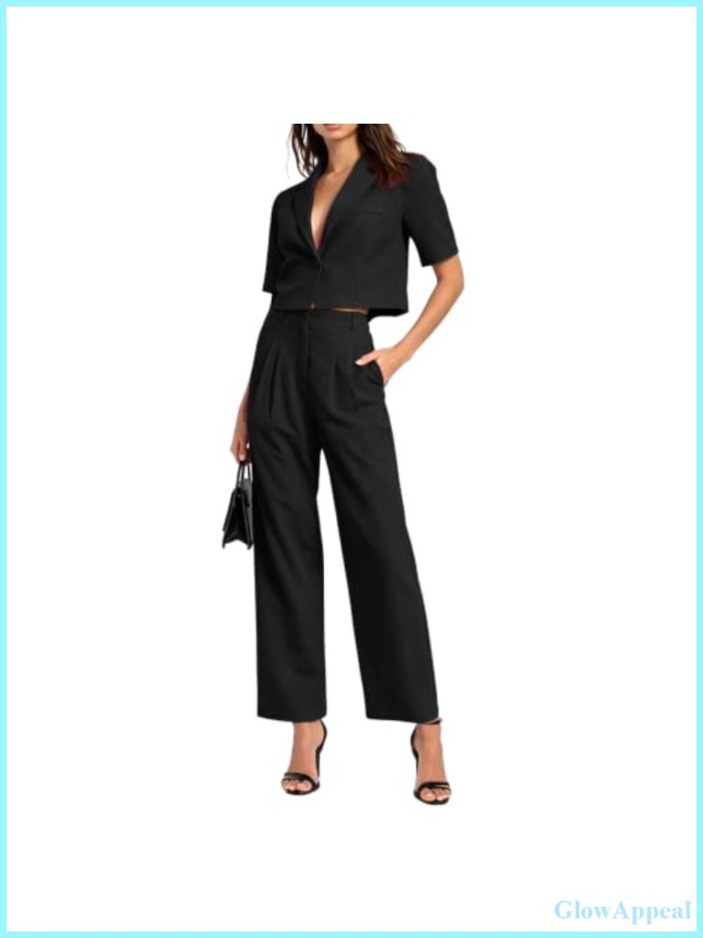 Women's 2 Piece Blazer and Wide Leg Pant Business Suit Set